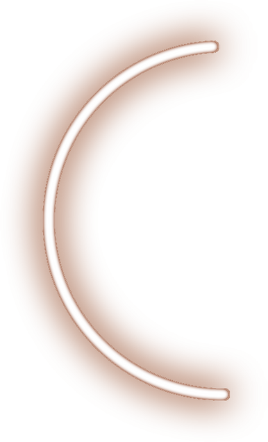Brown neon half circle